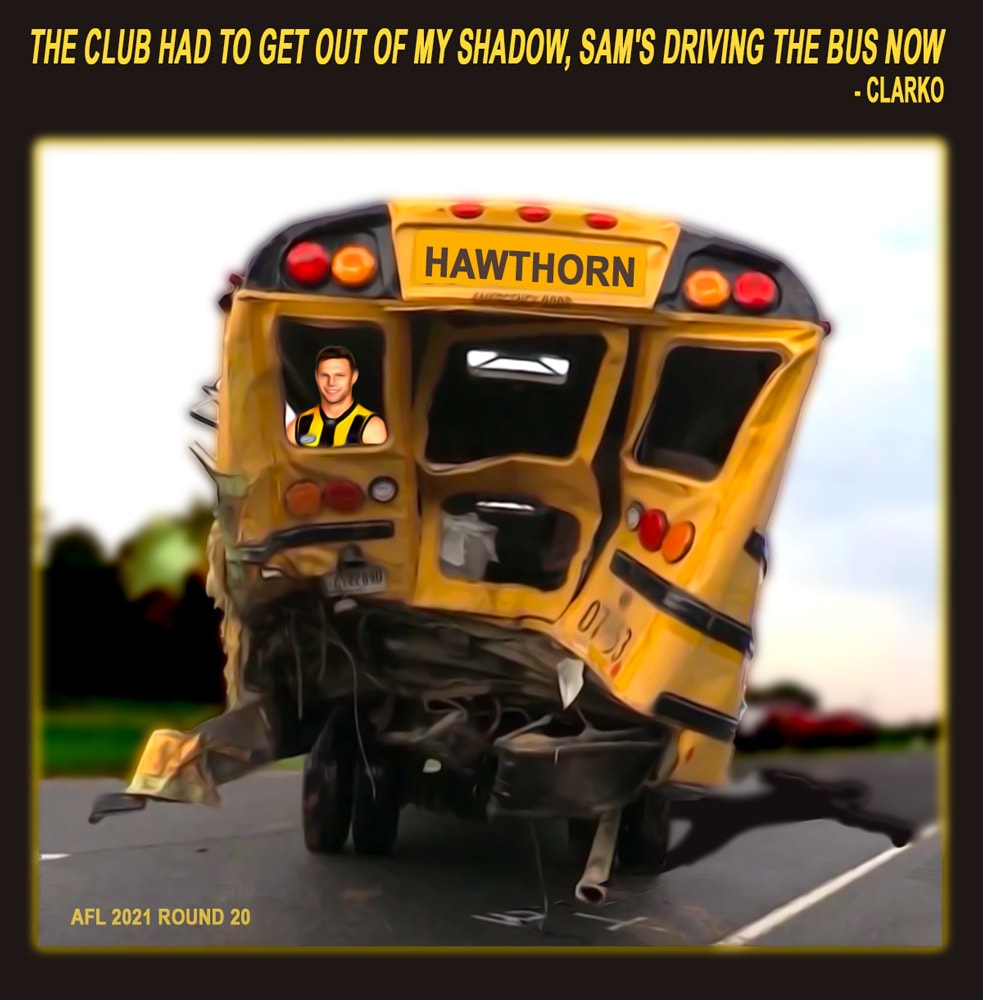 Clarko2 — Footy cartoon by Peter Gillies