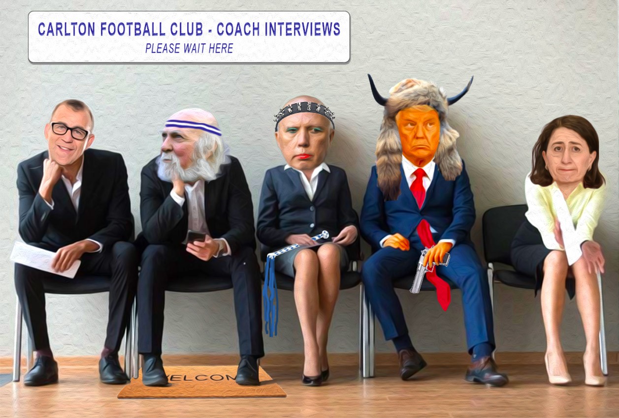 Carlton Coach Job — Footy cartoon by Peter Gillies