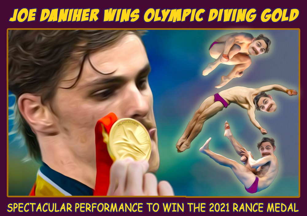 Diving Gold — Footy cartoon by Peter Gillies
