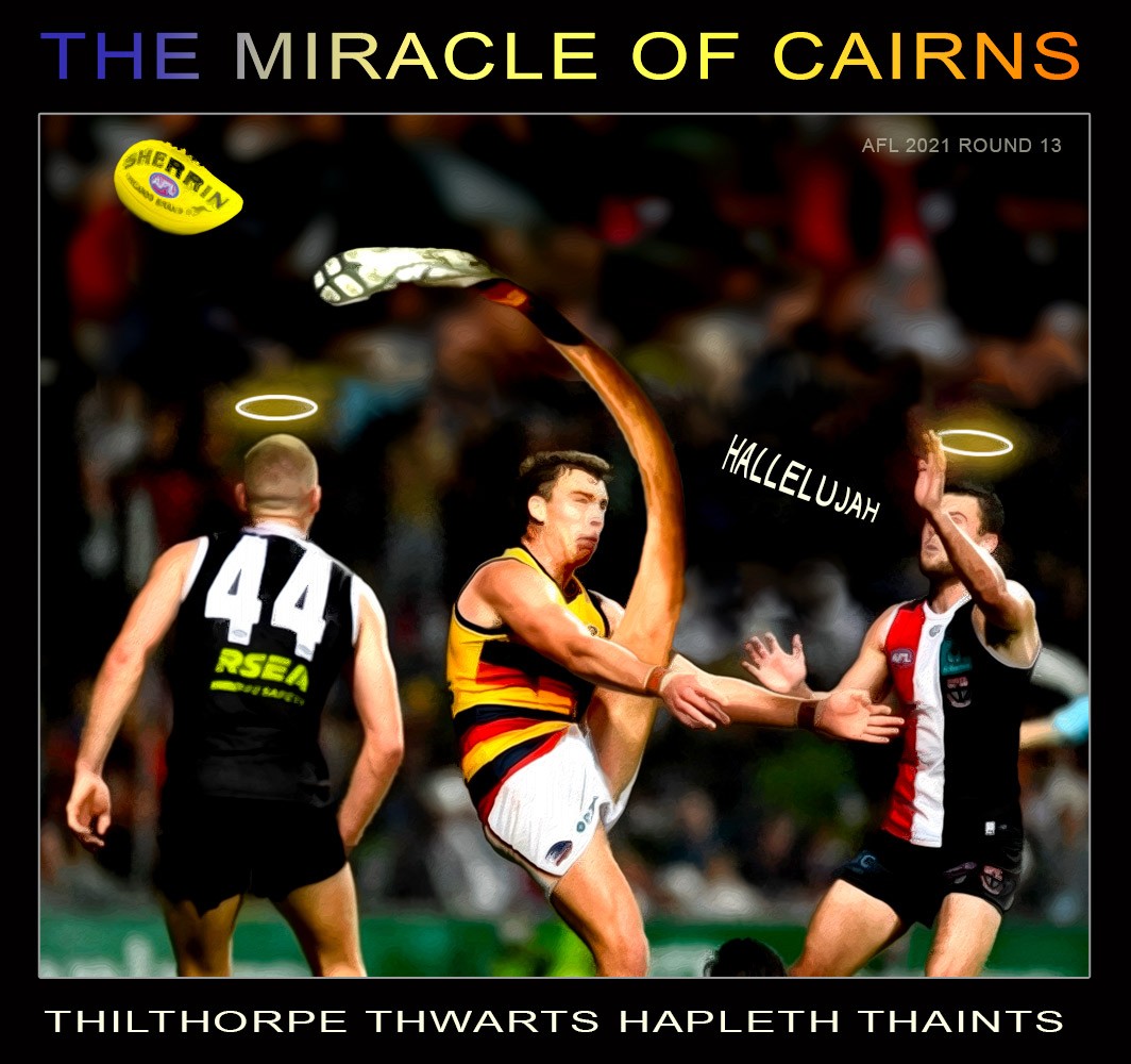 Miracle Of Cairns — Footy cartoon by Peter Gillies