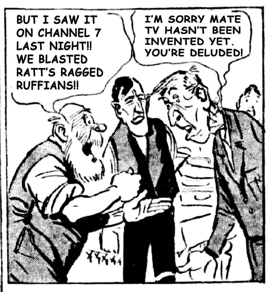 TIGERS 3 IN A ROW 02 — Footy cartoon by Peter Gillies