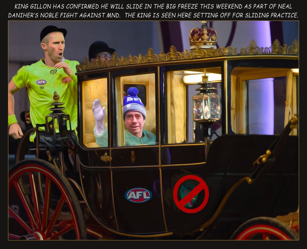 King Gillon — Footy cartoon by Peter Gillies
