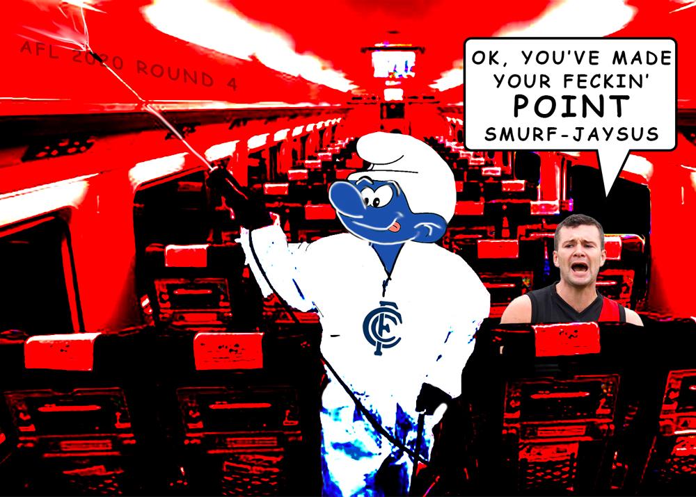 Rd04 McKenna — Footy cartoon by Peter Gillies