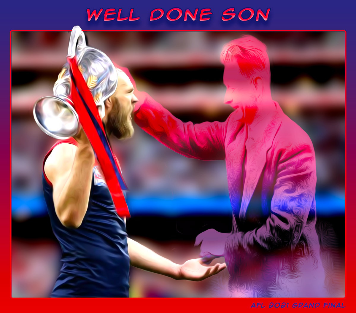 Well Done Son — Footy cartoon by Peter Gillies