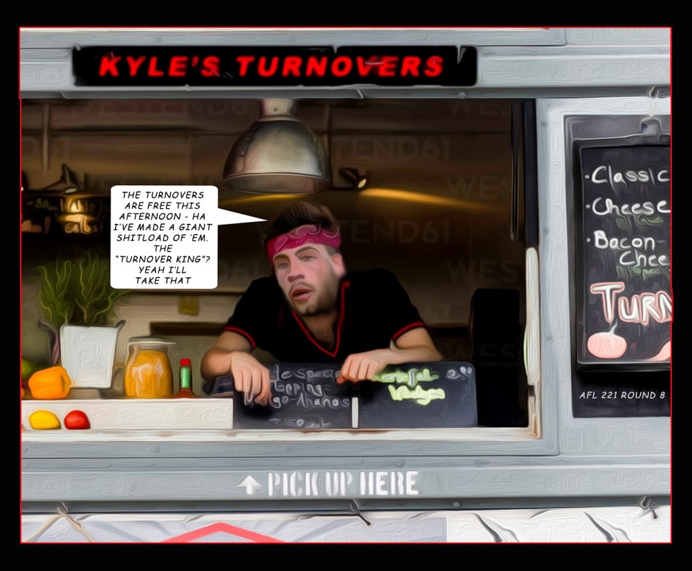 Turnovers — Footy cartoon by Peter Gillies