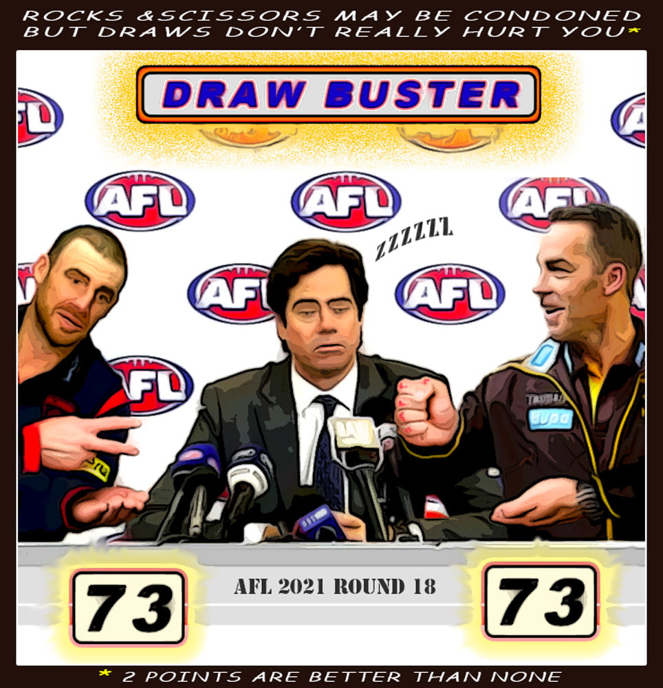 Draws — Footy cartoon by Peter Gillies