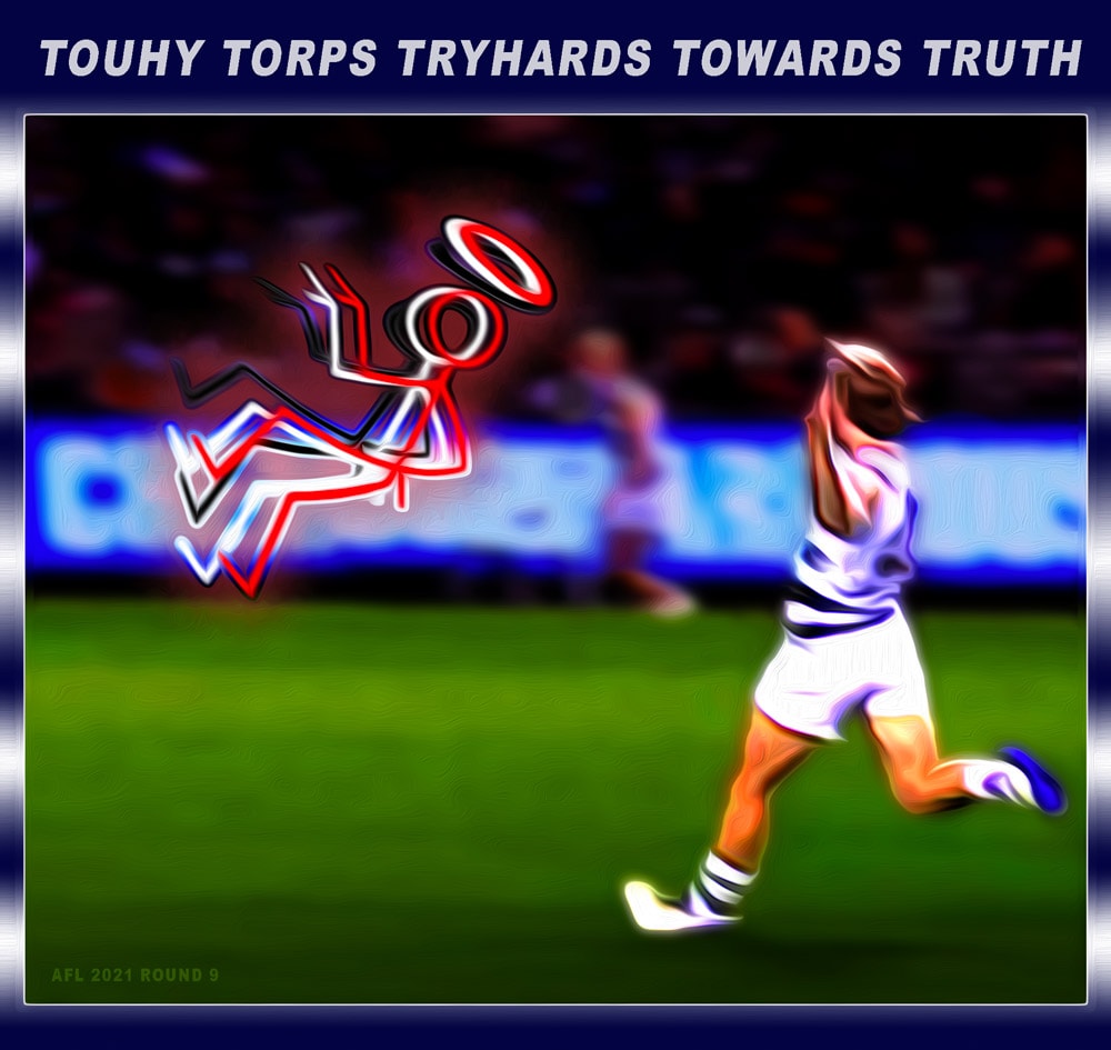 Touhy Torp — Footy cartoon by Peter Gillies