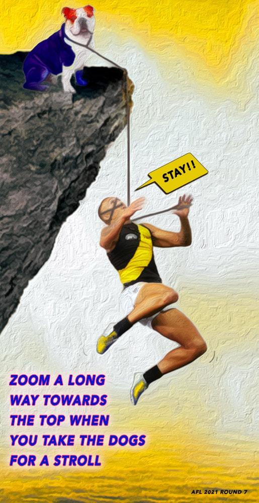 Long Way — Footy cartoon by Peter Gillies