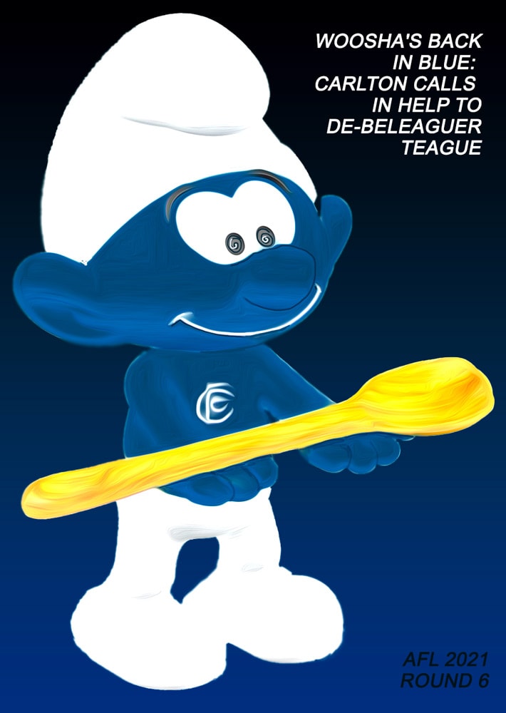 Debeleaguer — Footy cartoon by Peter Gillies