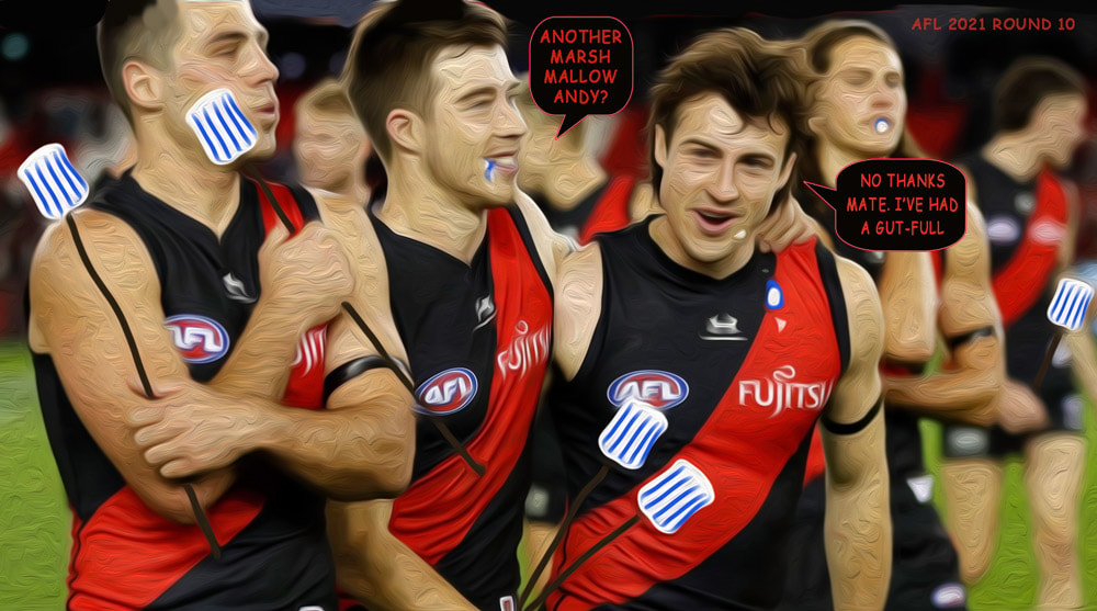 Gutfull — Footy cartoon by Peter Gillies