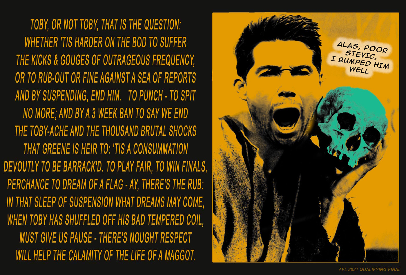 F Qualif2 TOBY — Footy cartoon by Peter Gillies