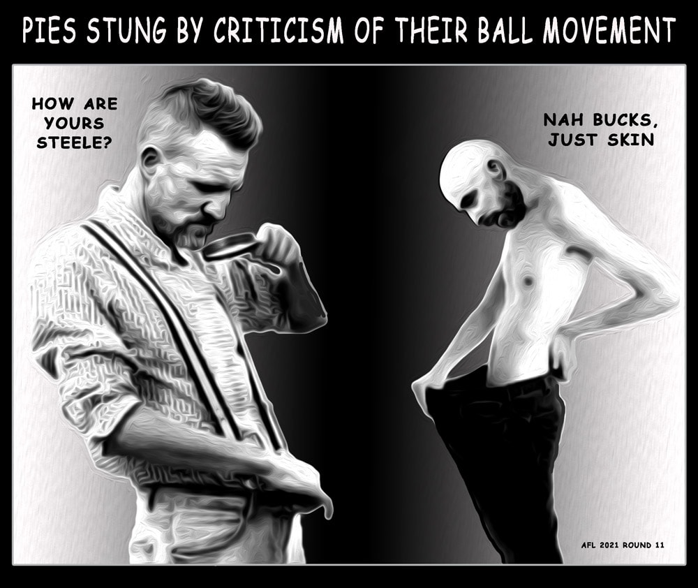 Ball Movement — Footy cartoon by Peter Gillies