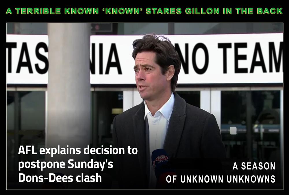 Known Known — Footy cartoon by Peter Gillies
