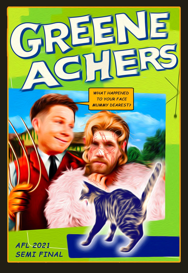 Greene Achers — Footy cartoon by Peter Gillies