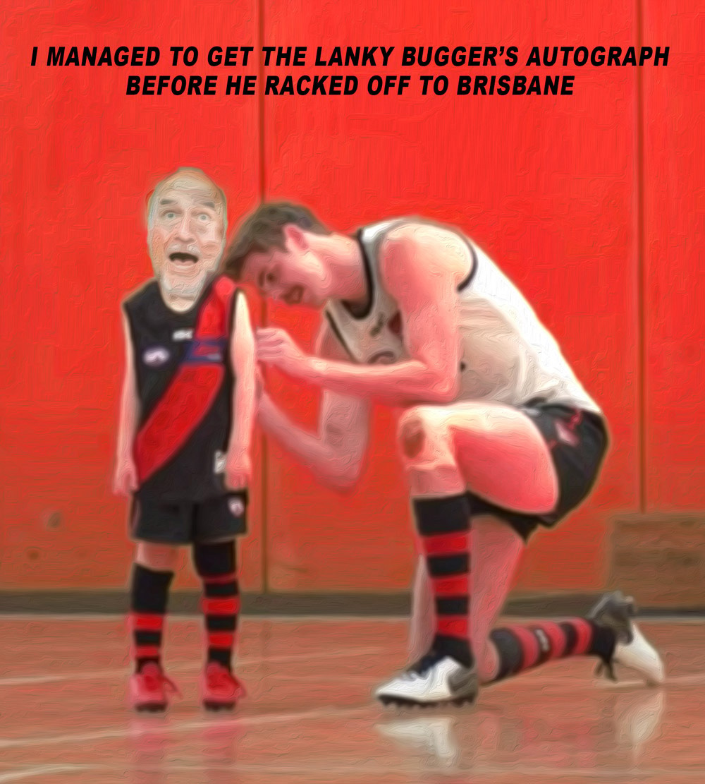 Lanky Bugger — Footy cartoon by Peter Gillies