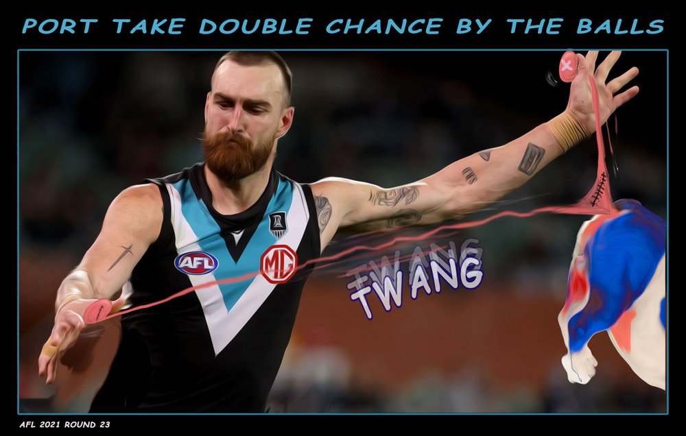 Double Chance — Footy cartoon by Peter Gillies
