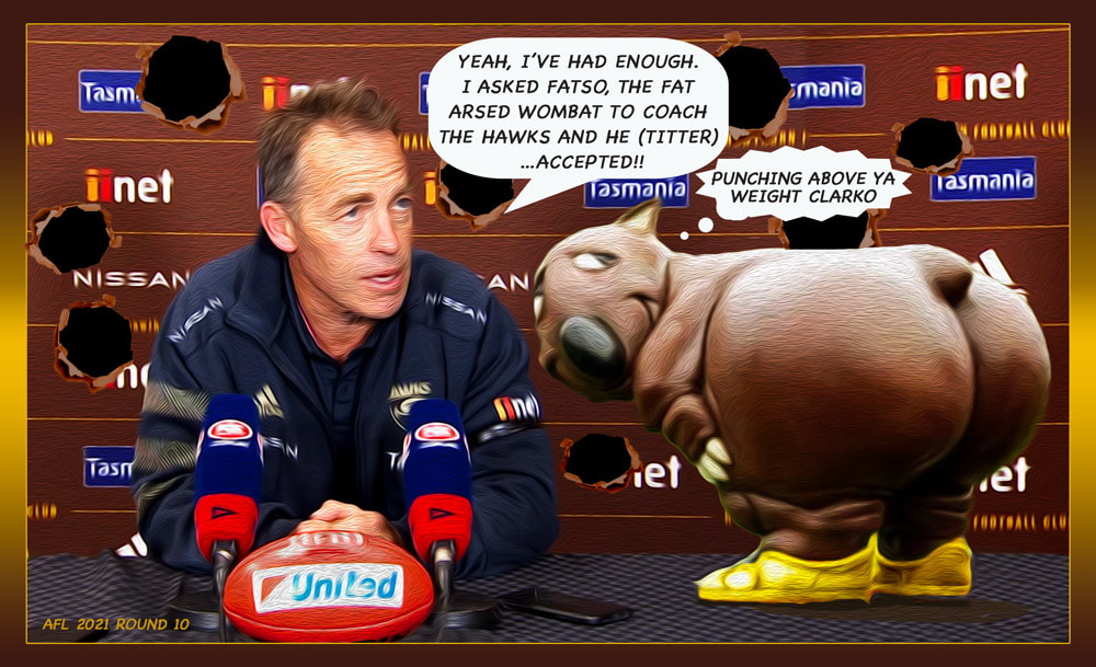 Fatso — Footy cartoon by Peter Gillies