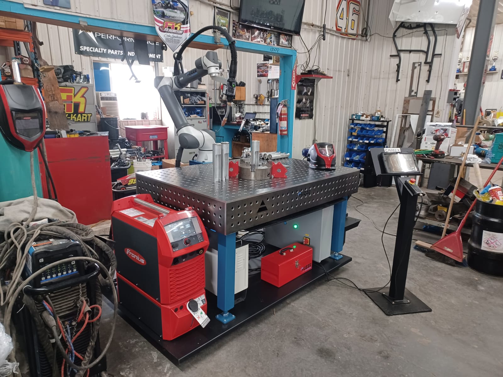 Welding cobot in production shop