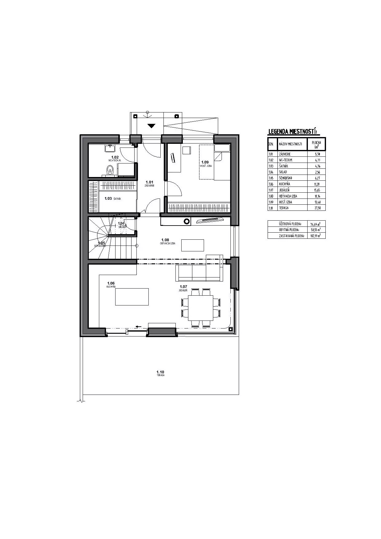 Lena 143 – pôdorys poschodie