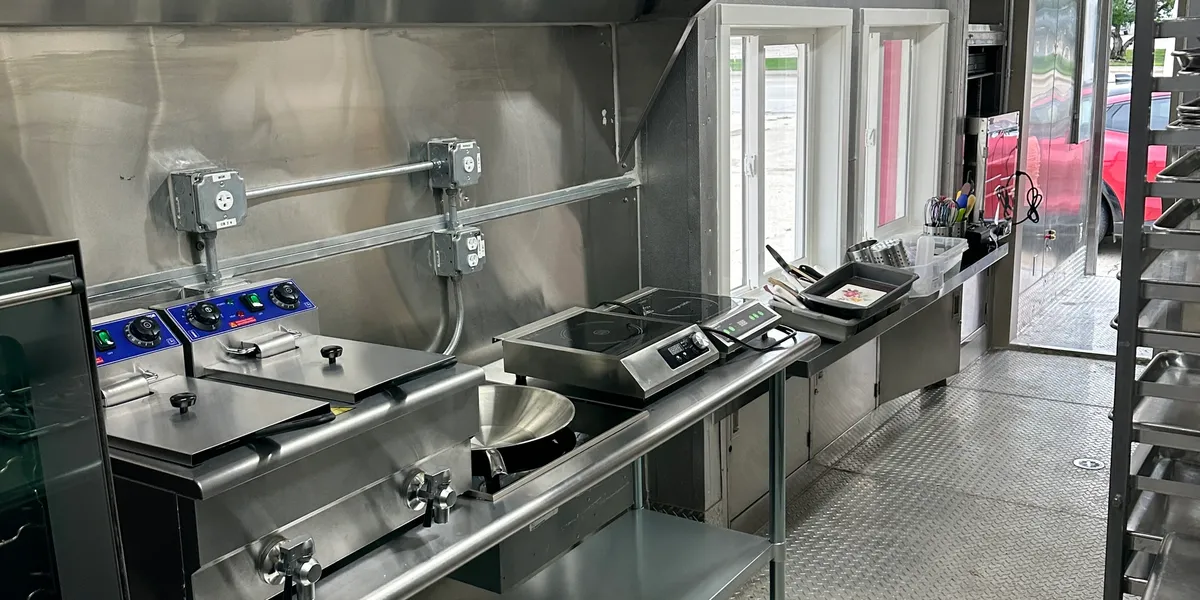 Inside the clean kitchen of the Halika World Kitchen food truck
