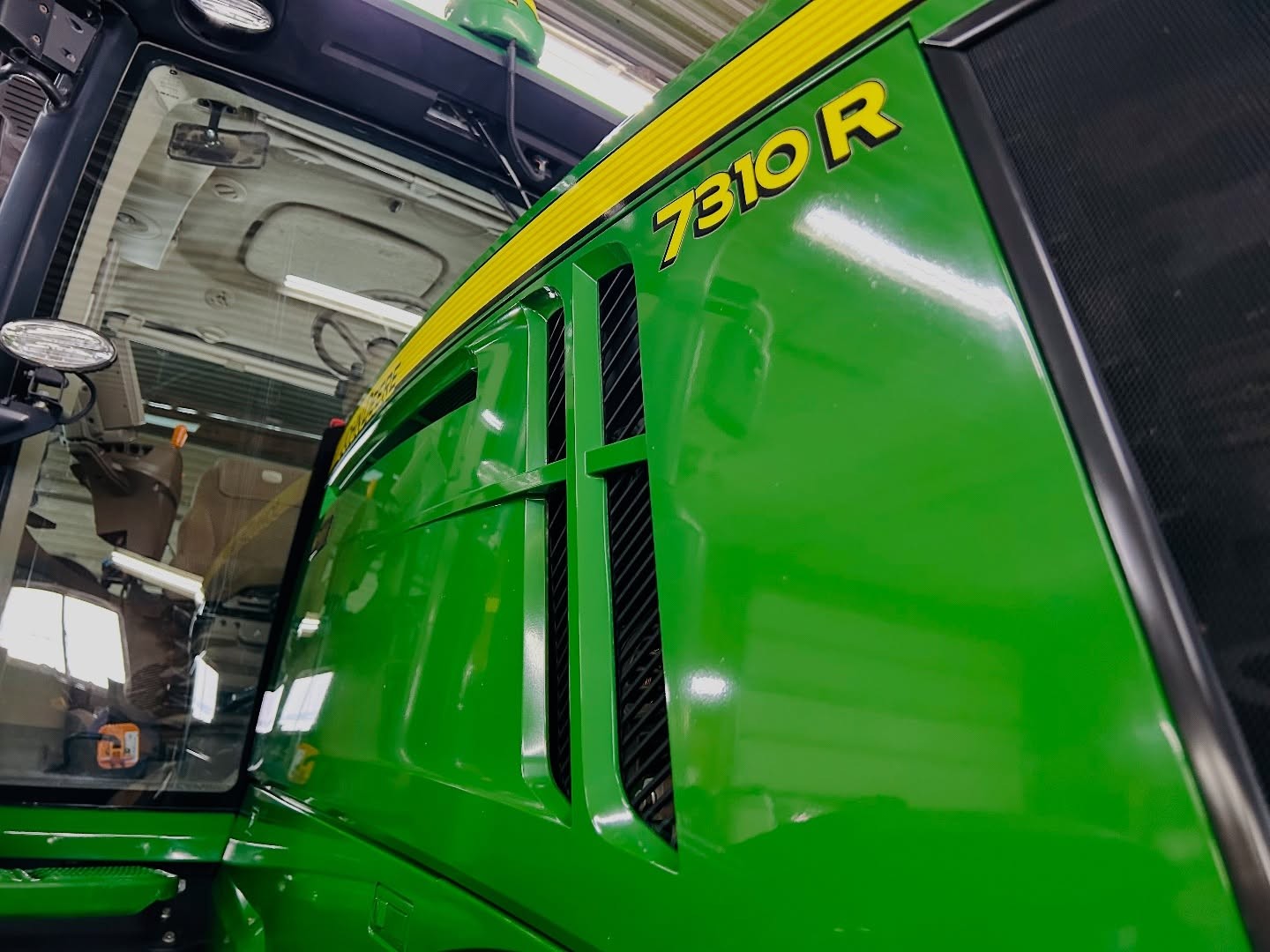 John Deere tractor cab detail