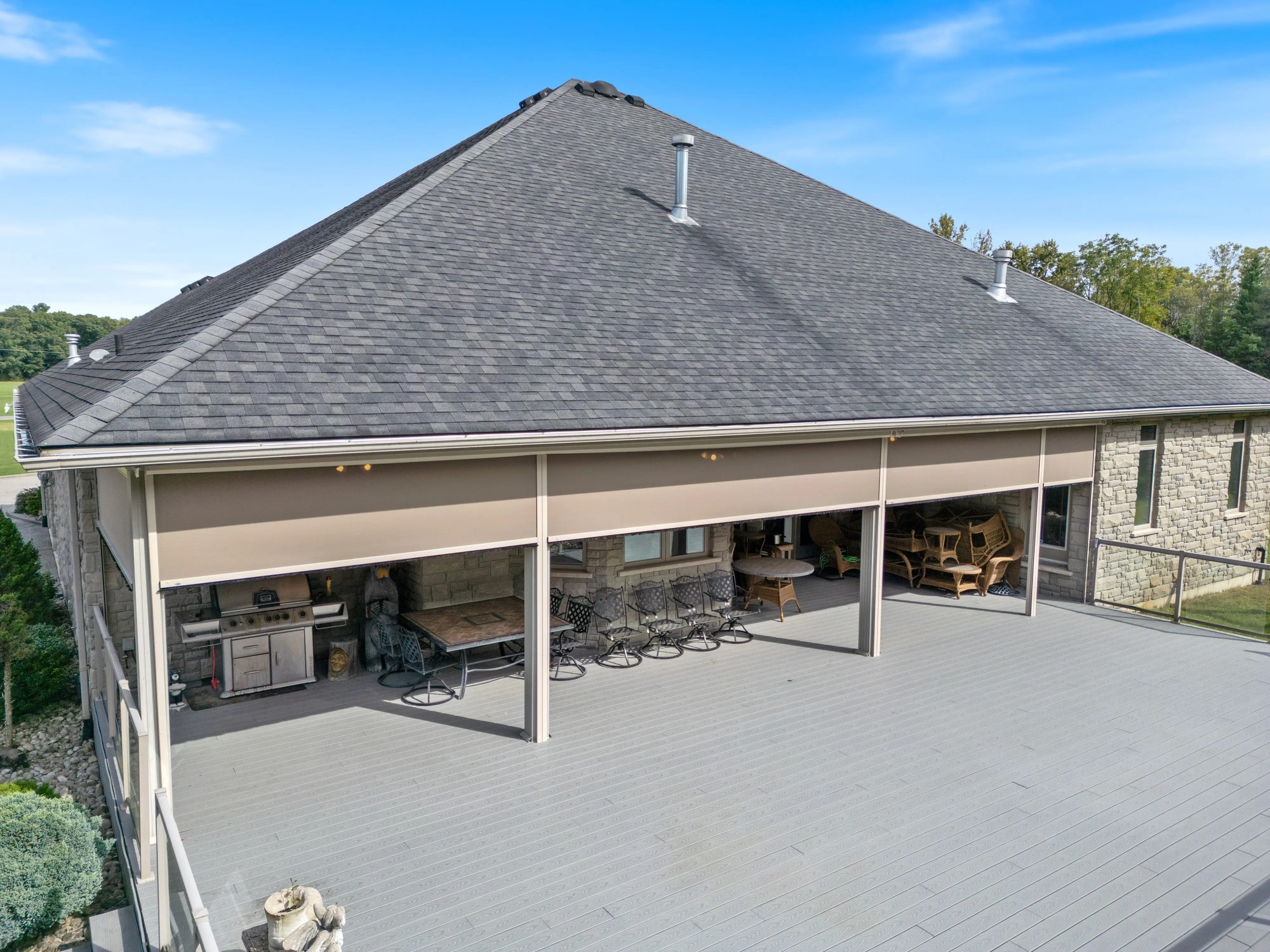 Motorized patio screen on Ontario home — Vastek Solutions