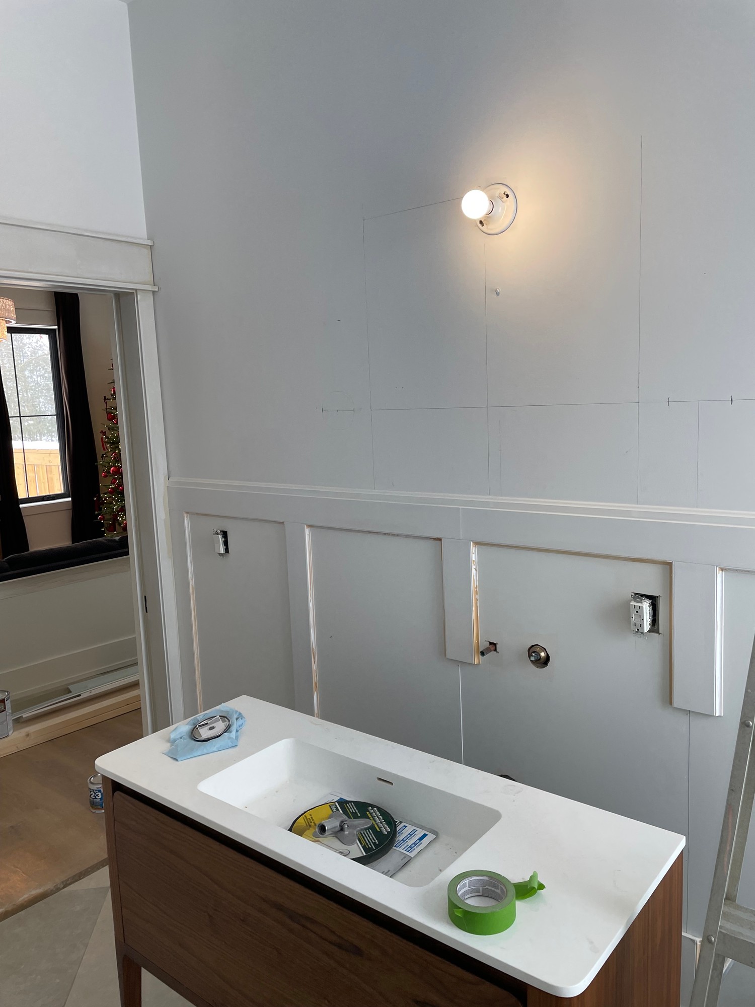 Elegant room with freshly painted walls