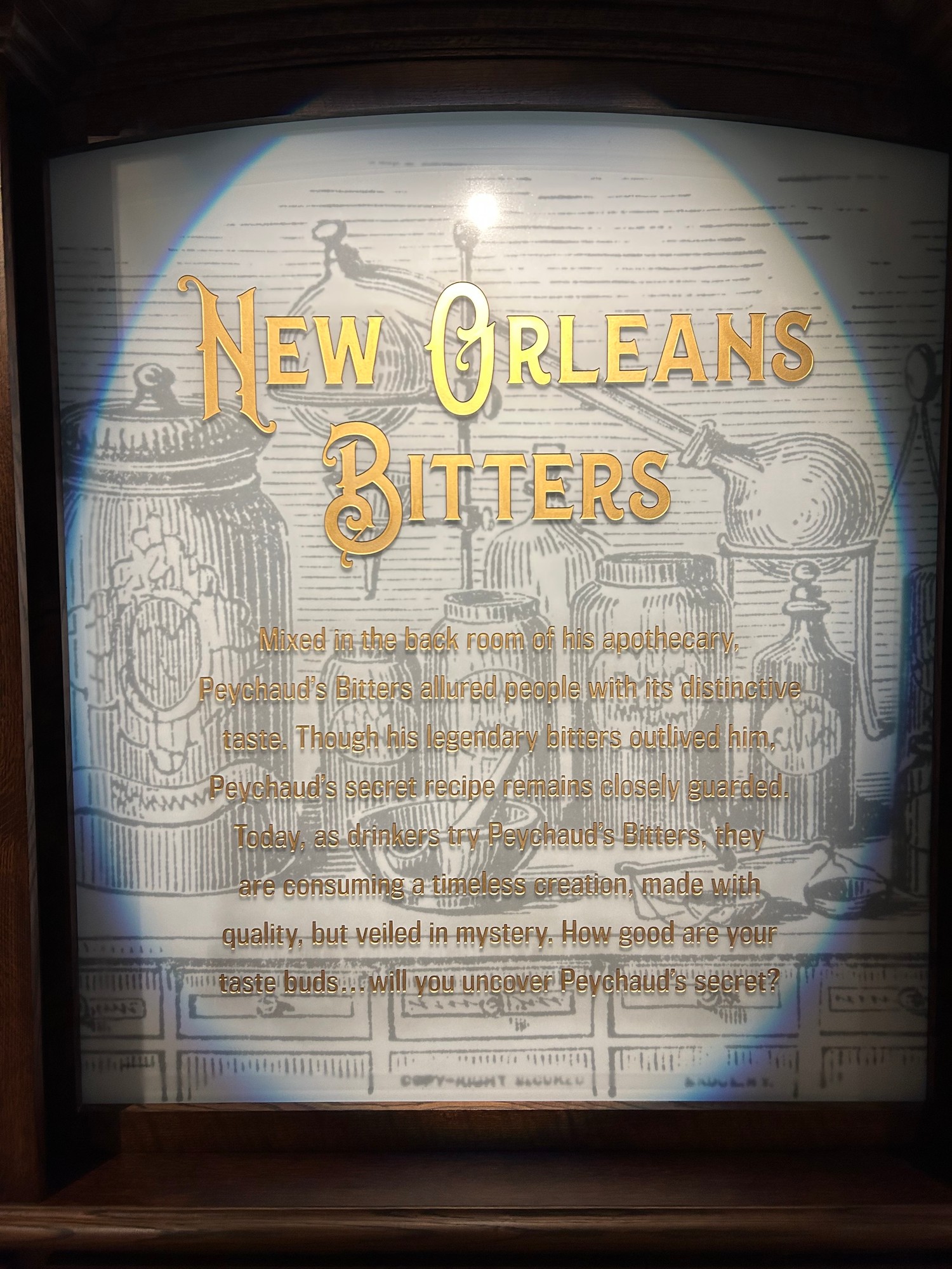 The Peychaud's Bitters exhibit at the Sazerac House in New Orleans