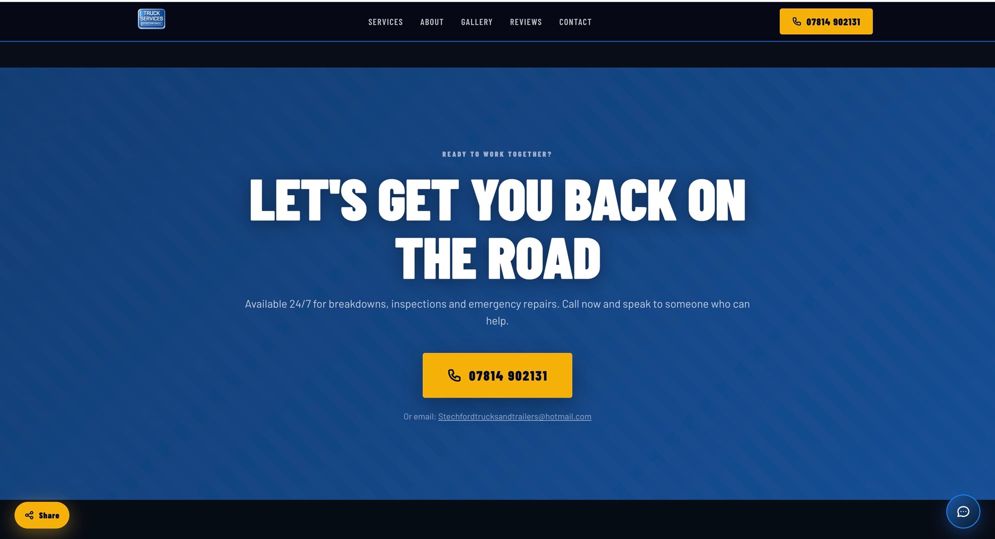 Stechford TSS — Let's Get You Back On The Road CTA