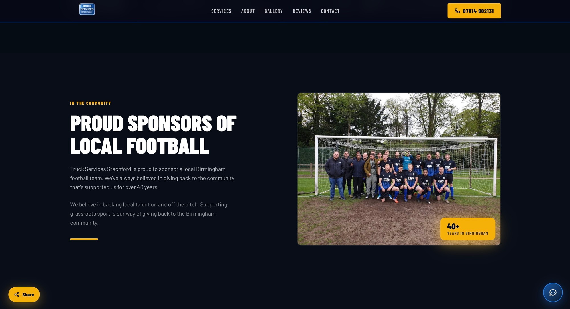 Stechford TSS — Proud sponsors of local football