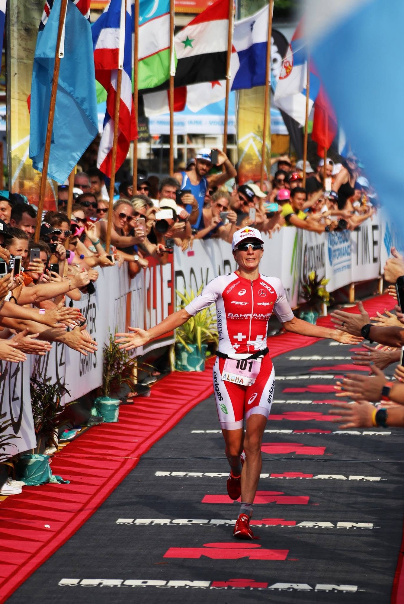 ironman finish s high five