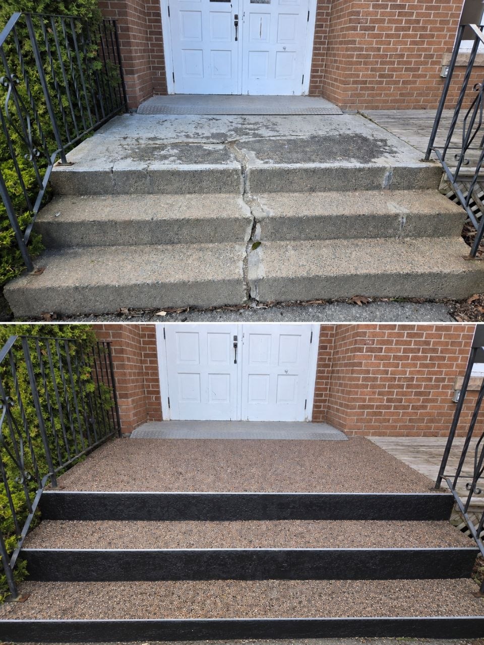 Concrete steps restoration before and after