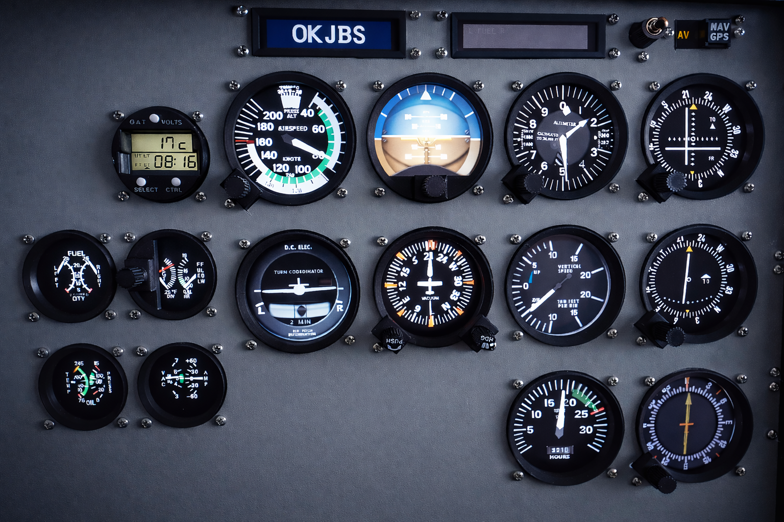 C172 Basic – analogové přístroje
