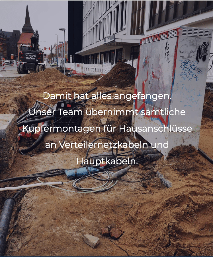Kupfermontage Schaltarbeiten