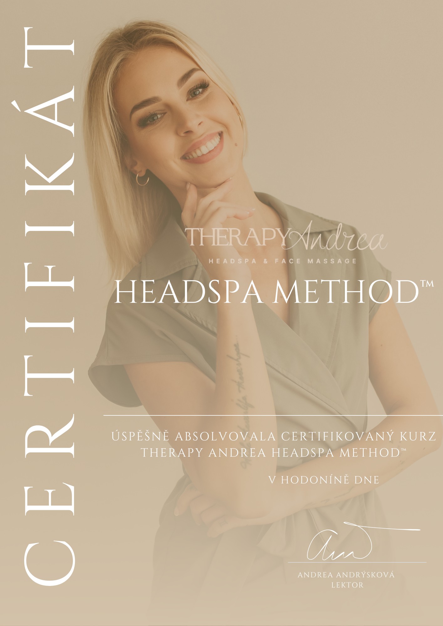 Certifikát Therapy Andrea Headspa Method™