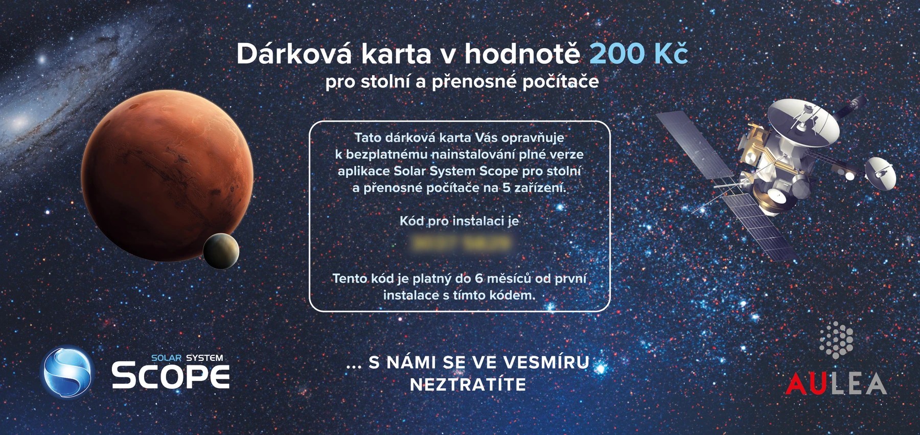 Dárková karta Solar System Scope v hodnotě 200 Kč