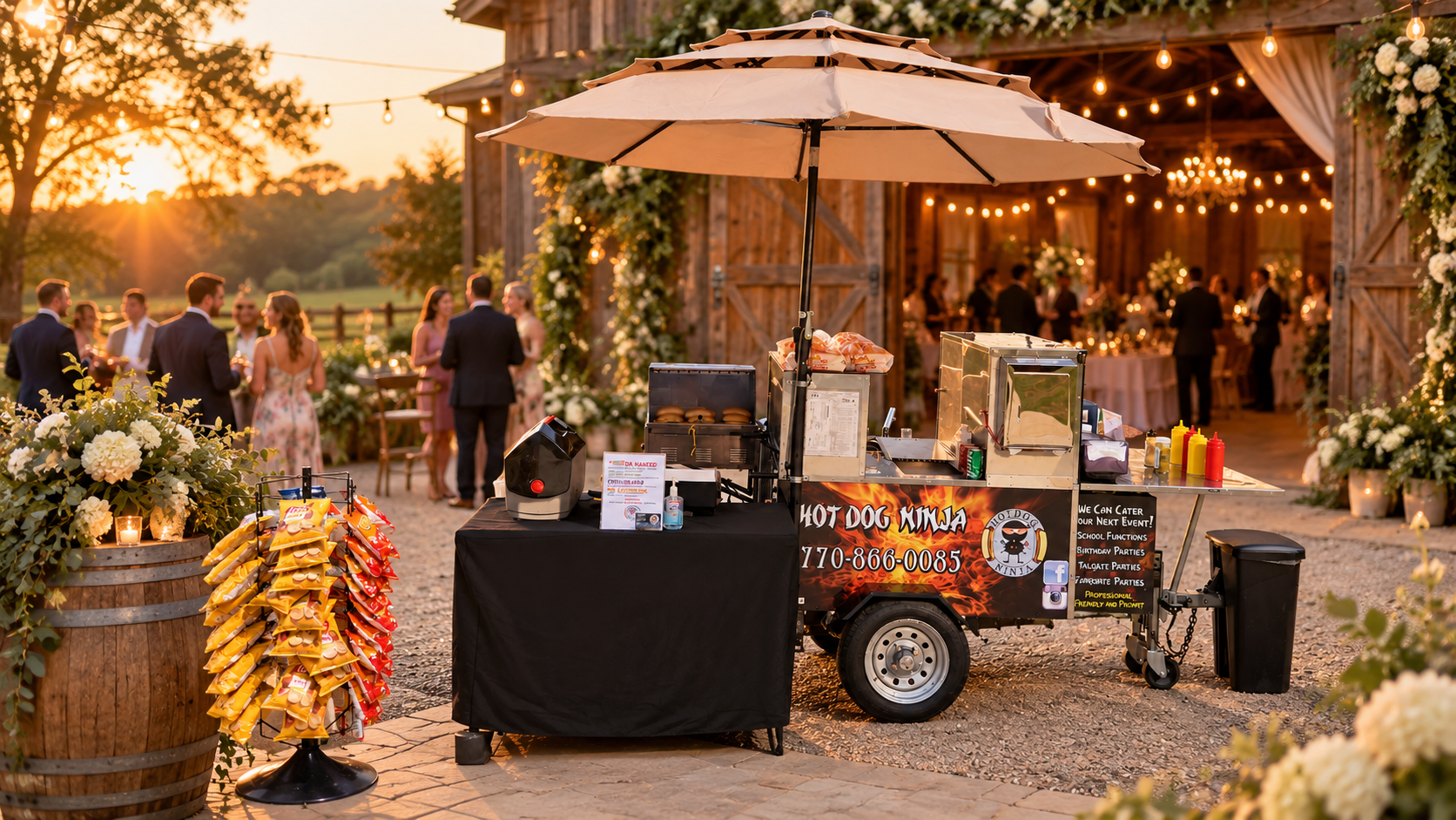 Late-Night Wedding Food Stations: Why Every Georgia Bride Is Adding a Hot Dog Cart