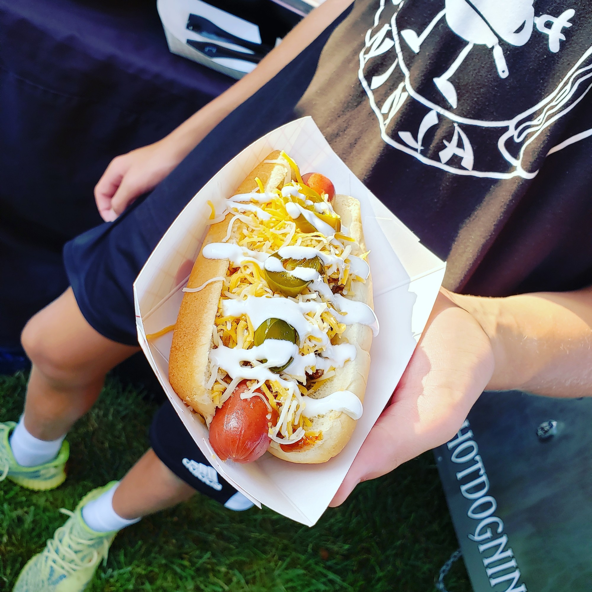 Hot Dog Ninja event catering — Chilinator loaded hot dog