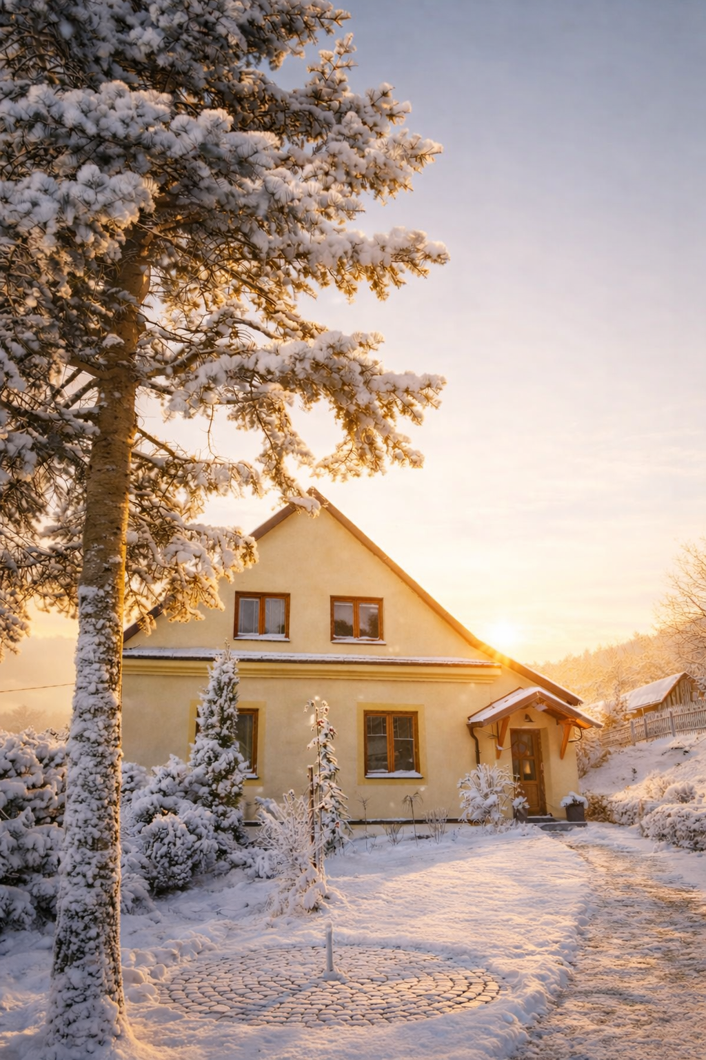 Chalupa pod Štolnavou v zimě