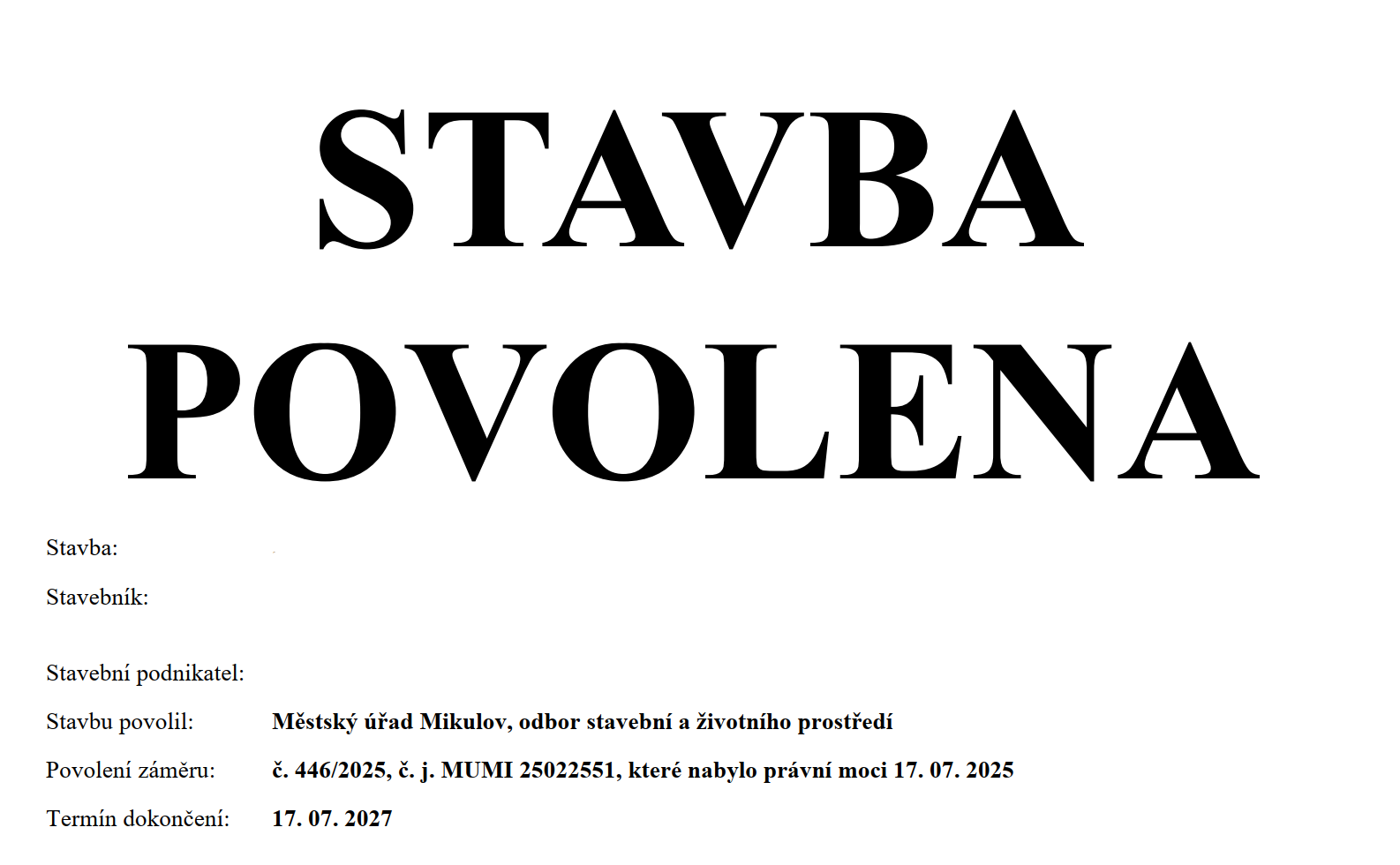 Stavební povolení