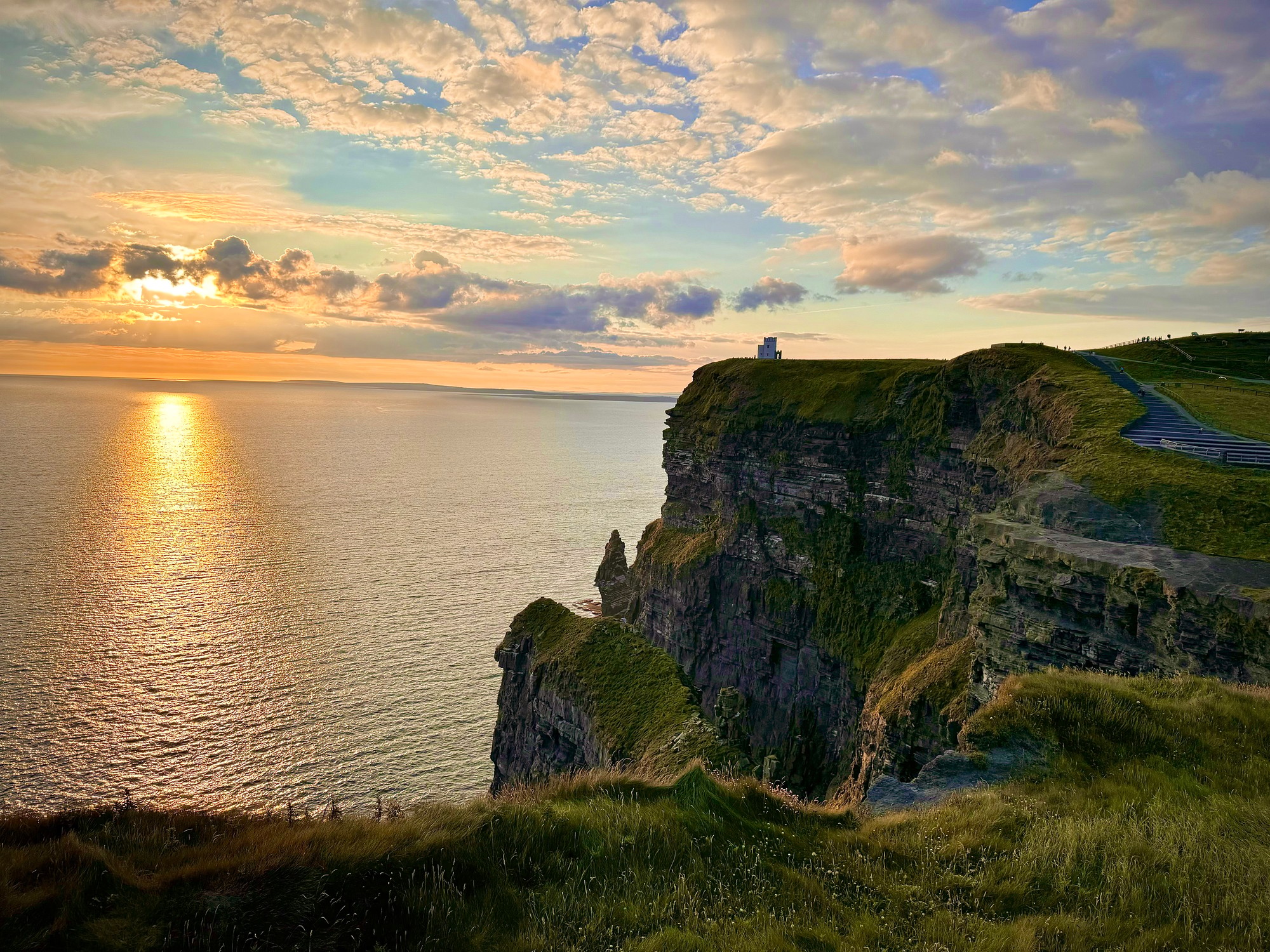 Cliffs of Moher at golden sunset, County Clare, Ireland