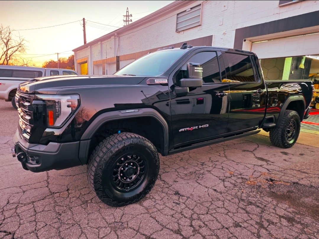 GMC AT4X HD truck after full exterior detail and ceramic coating in Sidney Ohio by Deam Auto Care