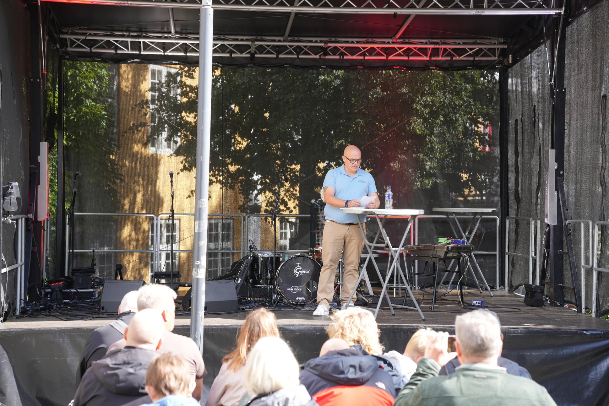 Michel Riise on stage at Flag Day in Aalborg
