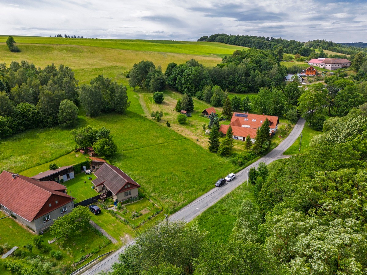 Pozemky Lipná – panoramatický snímek z dronu