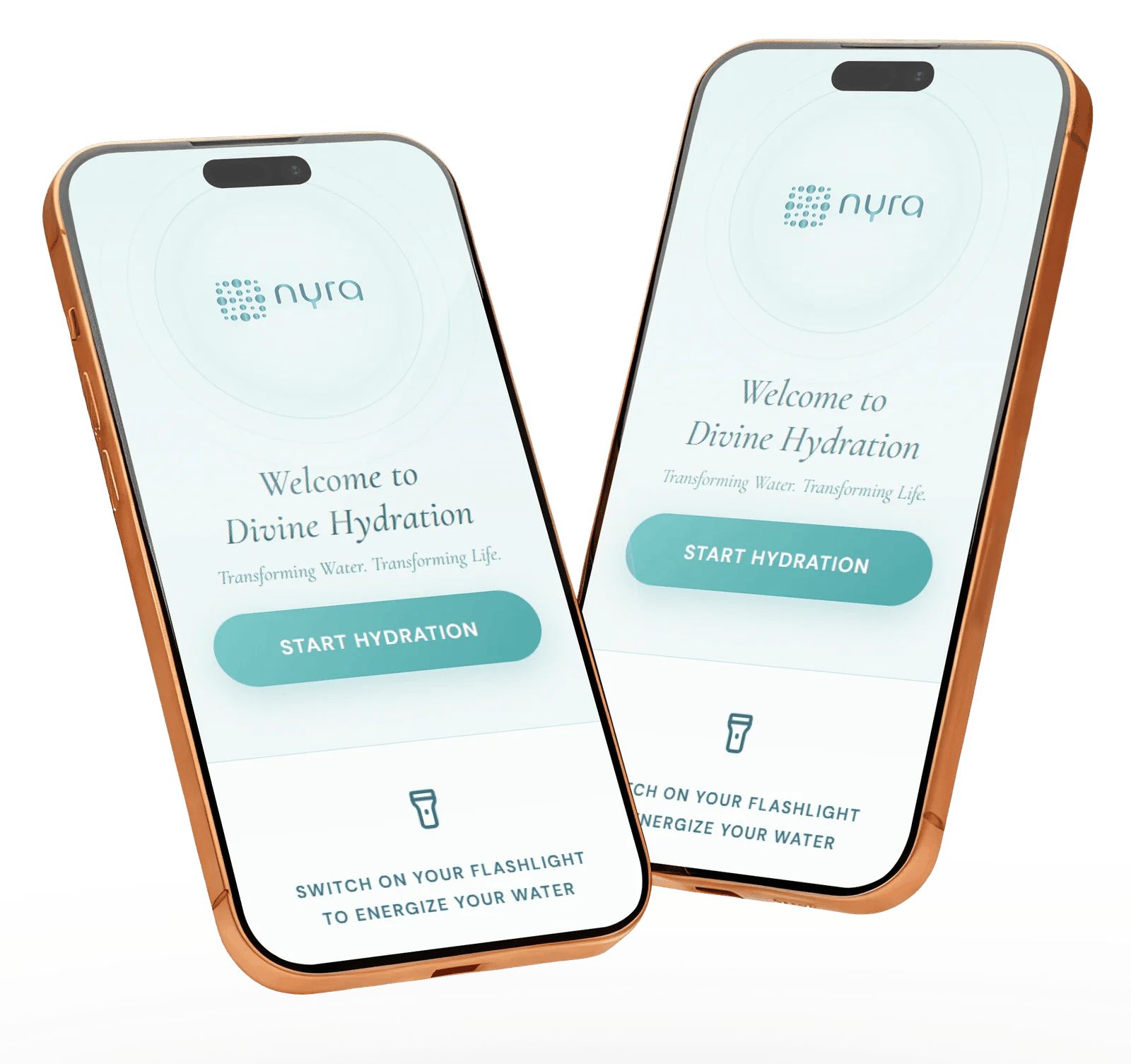 Nyra App on iPhone — Divine Hydration screen