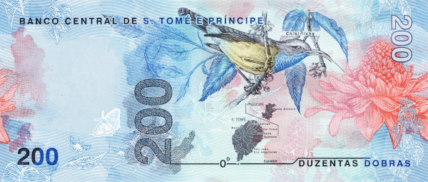 A 200 dobra banknote from São Tomé and Príncipe