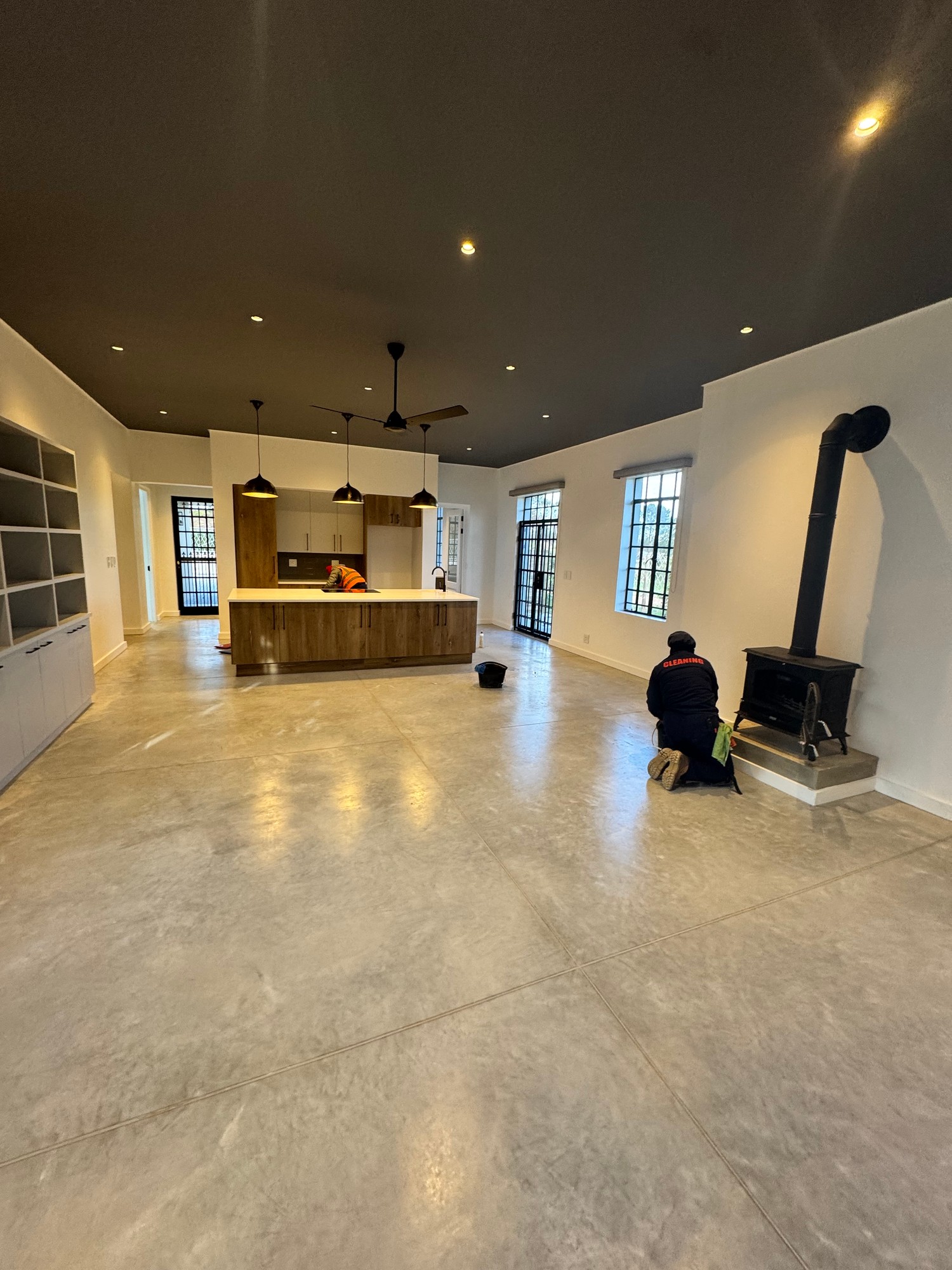 Team Cleaning New House Living Room