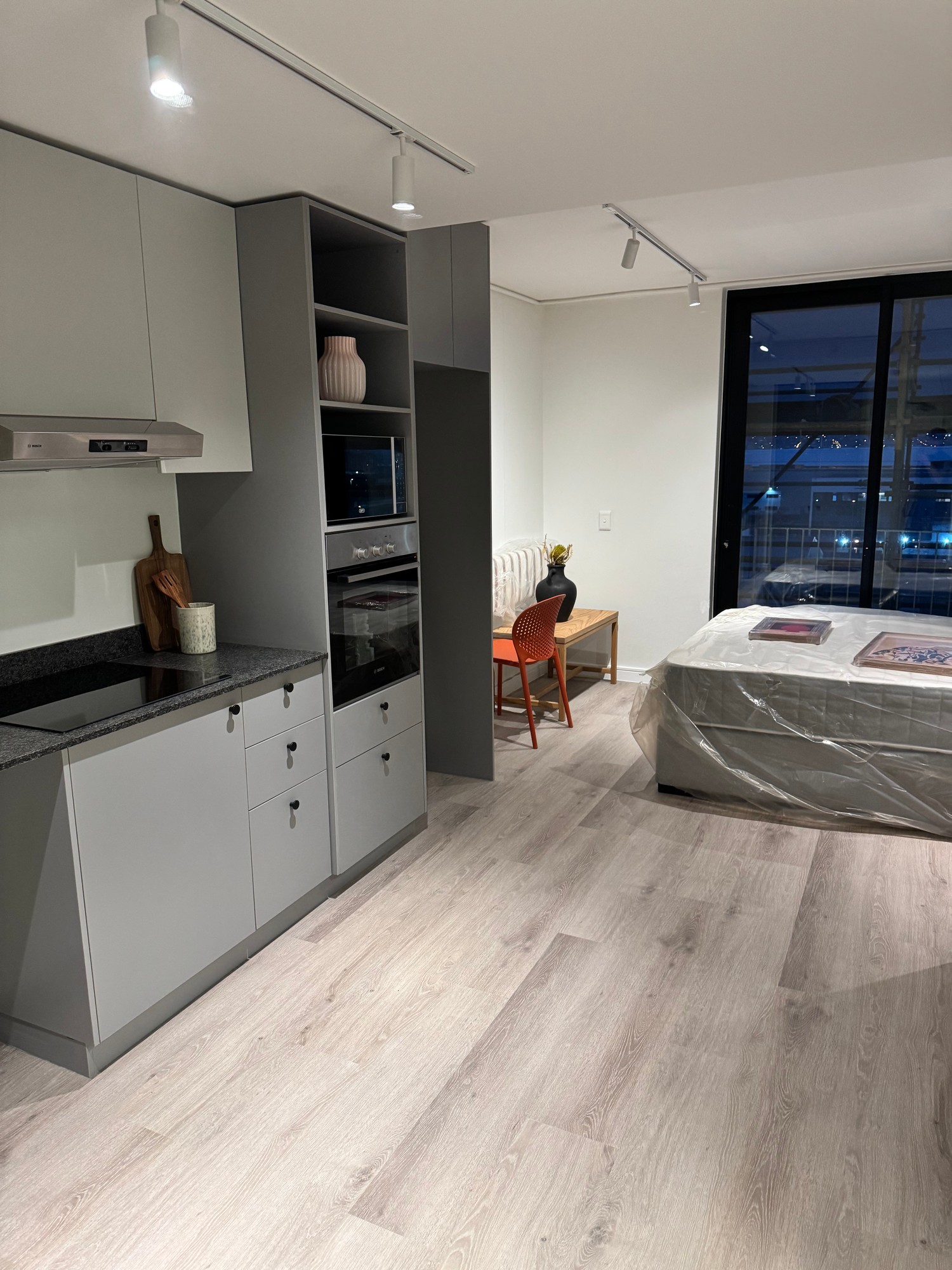 Furnished Studio – Kitchen & Living Clean