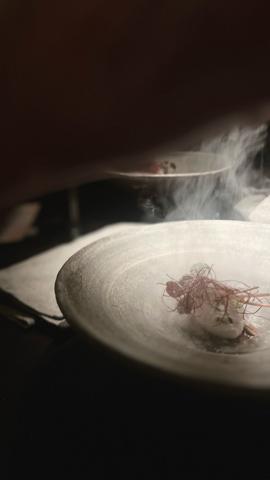 Detail of the European linen tableware at Restaurant Haricot