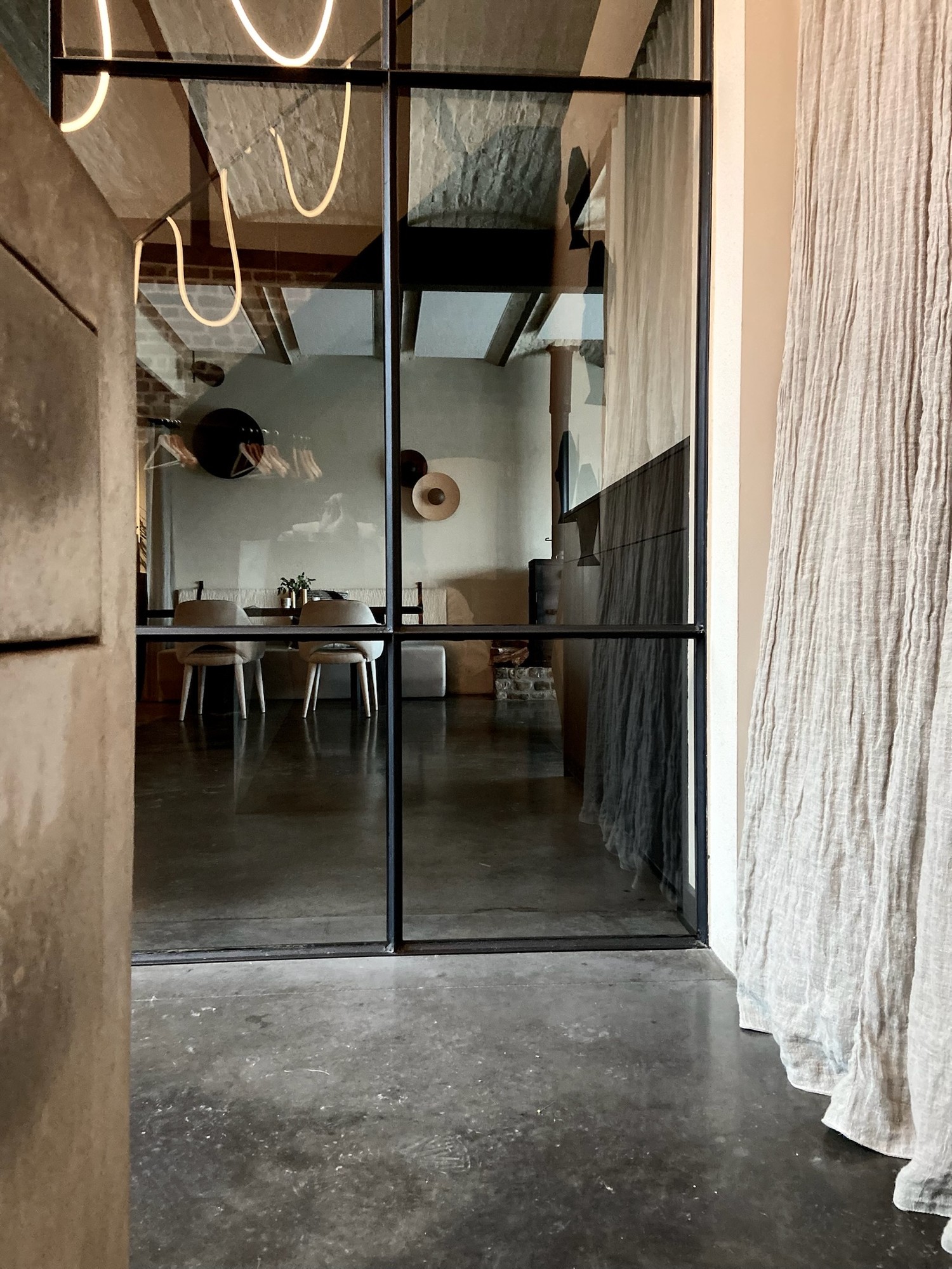Tactile linen detail in the Hoeve de Bies interior